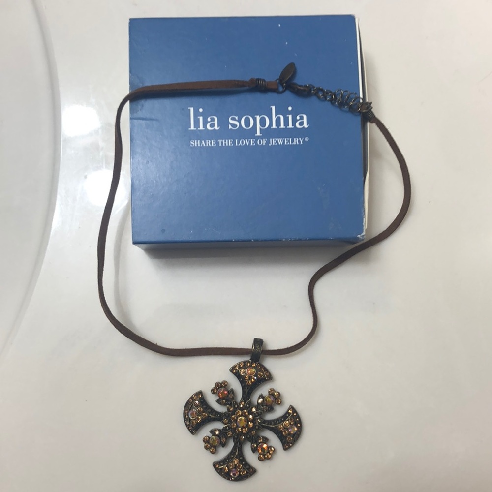 Lia Sophia Cross Necklace - Picture 2 of 3